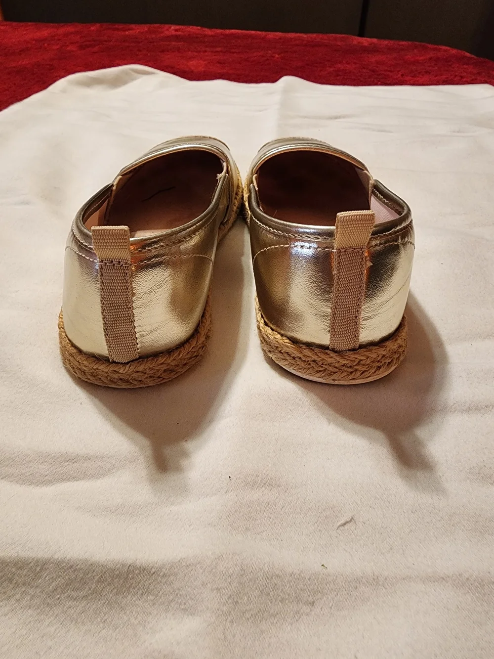 girls Oshkosh Metallic Gold Slip-On Espadrille Shoes size 1